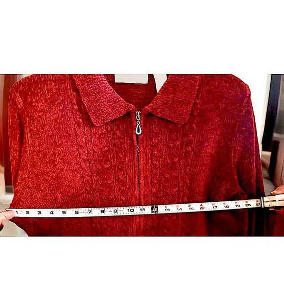 🪔ALFRED DUNNER🪔 FULL ZIP CUDDLY WARM VELOUR VELVETY CARDIGAN SWEATER EUC🎄 - Picture 11 of 12